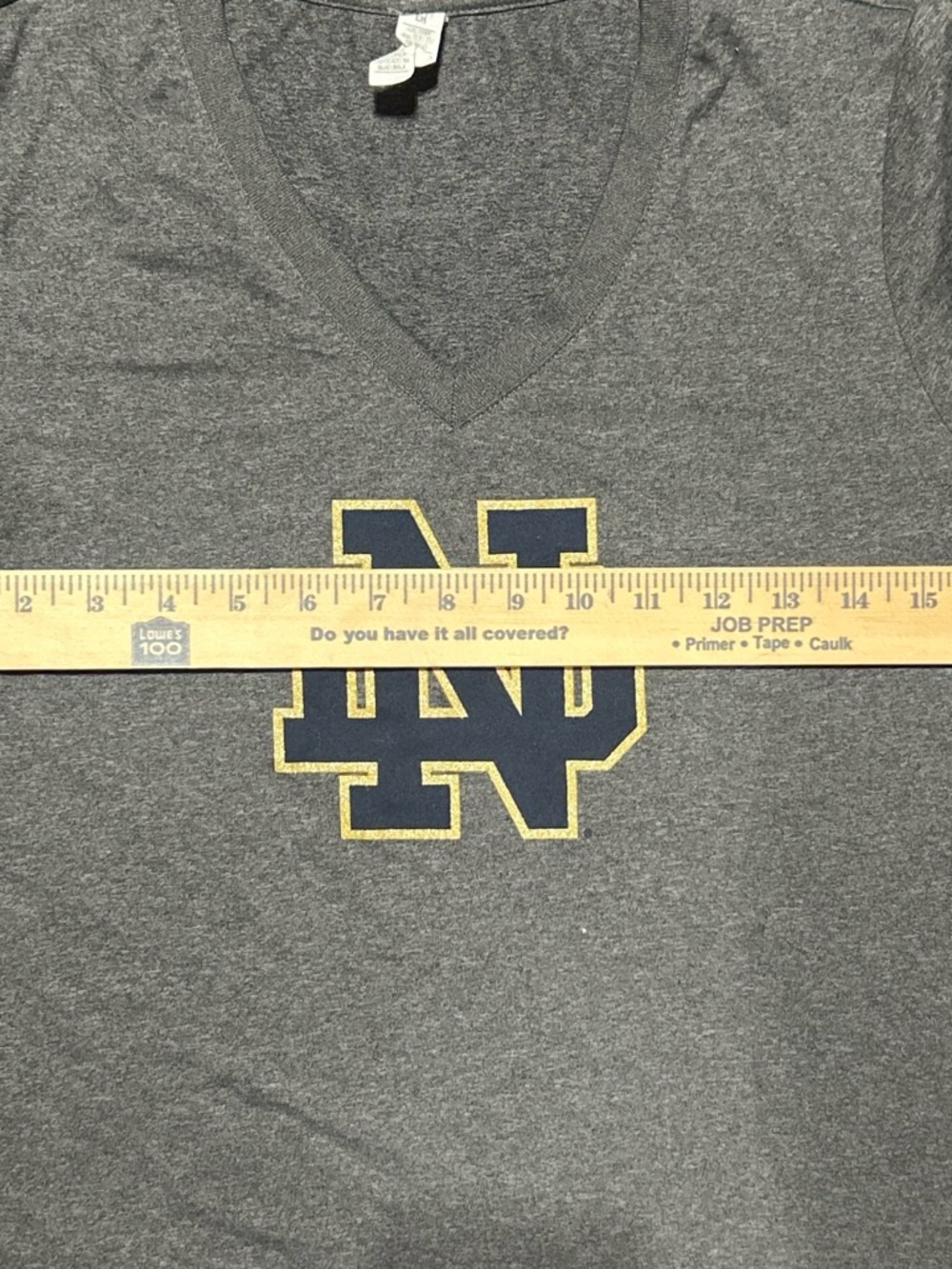 Under Armour Women's Gray V-Neck Notre Dame Logo Tee - Picture 5 of 7